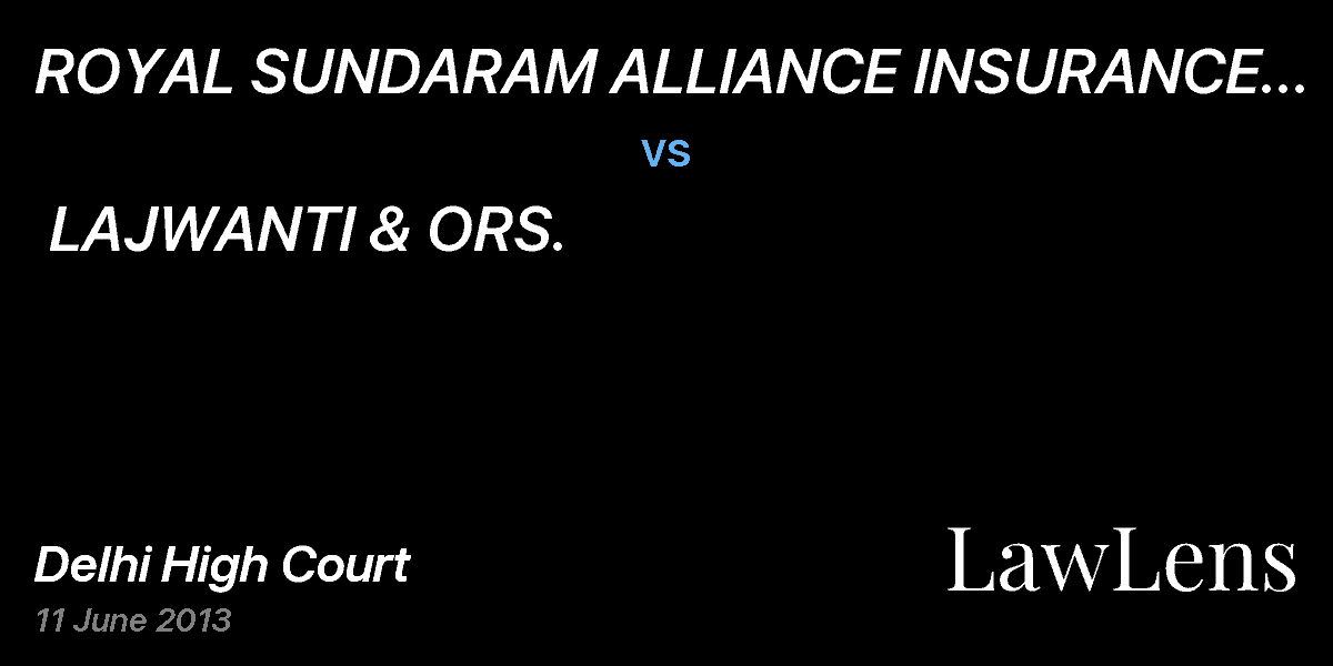 Preview image for ROYAL SUNDARAM ALLIANCE INSURANCE CO LTD  vs.  LAJWANTI & ORS.