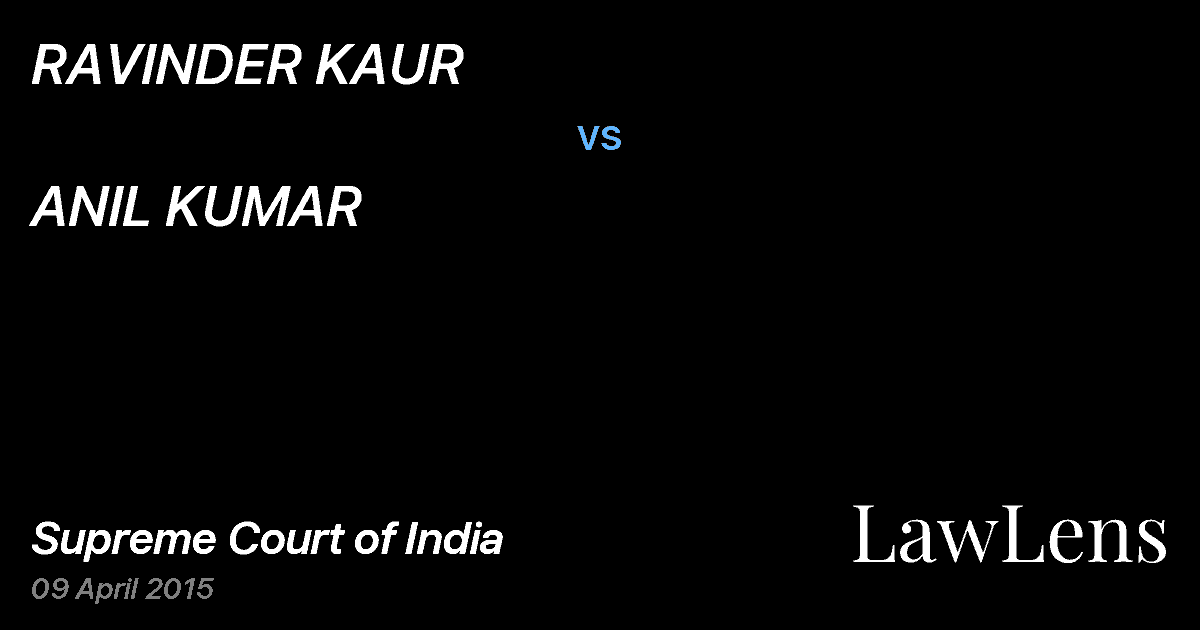 Preview image for RAVINDER KAUR vs. ANIL KUMAR