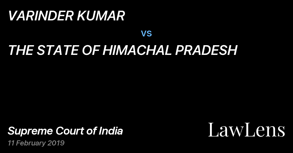 Preview image for VARINDER KUMAR vs. THE STATE OF HIMACHAL PRADESH