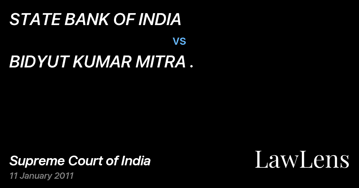 Preview image for STATE BANK OF INDIA vs. BIDYUT KUMAR MITRA .