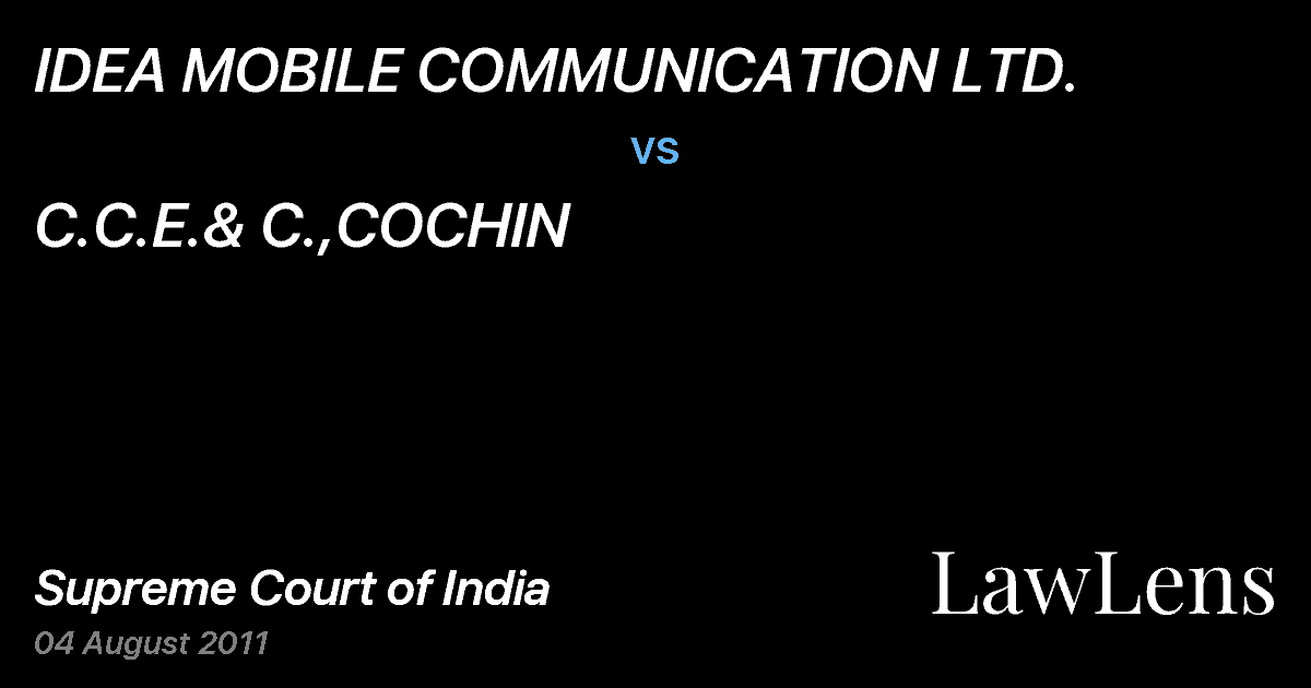 Preview image for IDEA MOBILE COMMUNICATION LTD. vs. C.C.E.& C.,COCHIN