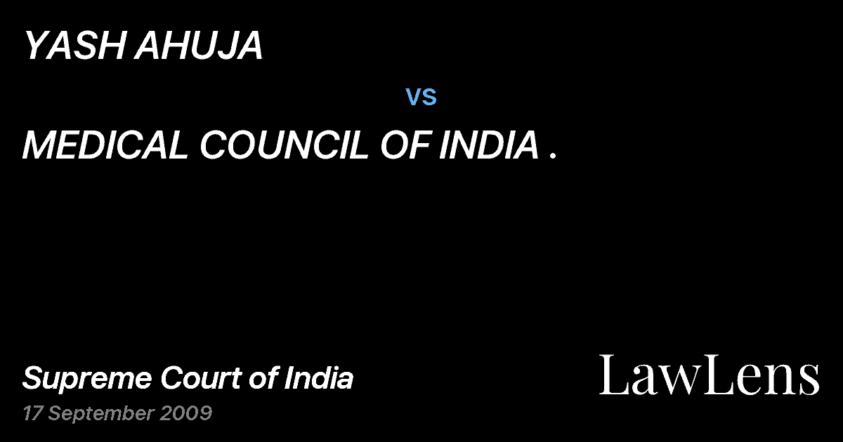 Preview image for YASH AHUJA vs. MEDICAL COUNCIL OF INDIA .