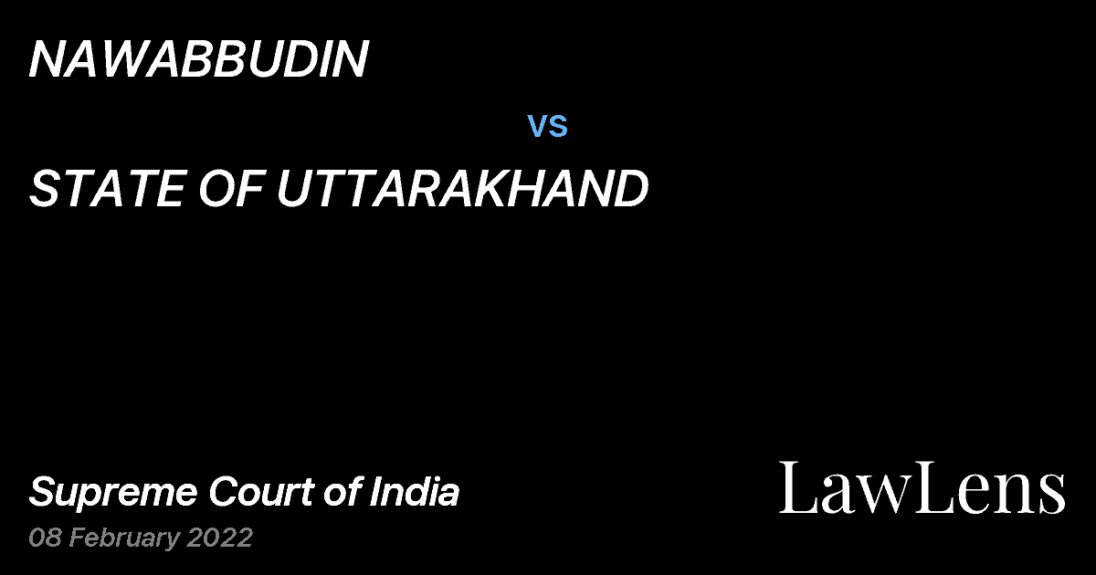 Preview image for NAWABBUDIN vs. STATE OF UTTARAKHAND