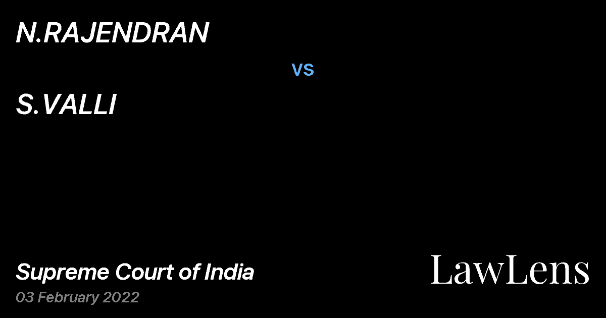 Preview image for N.RAJENDRAN vs. S.VALLI