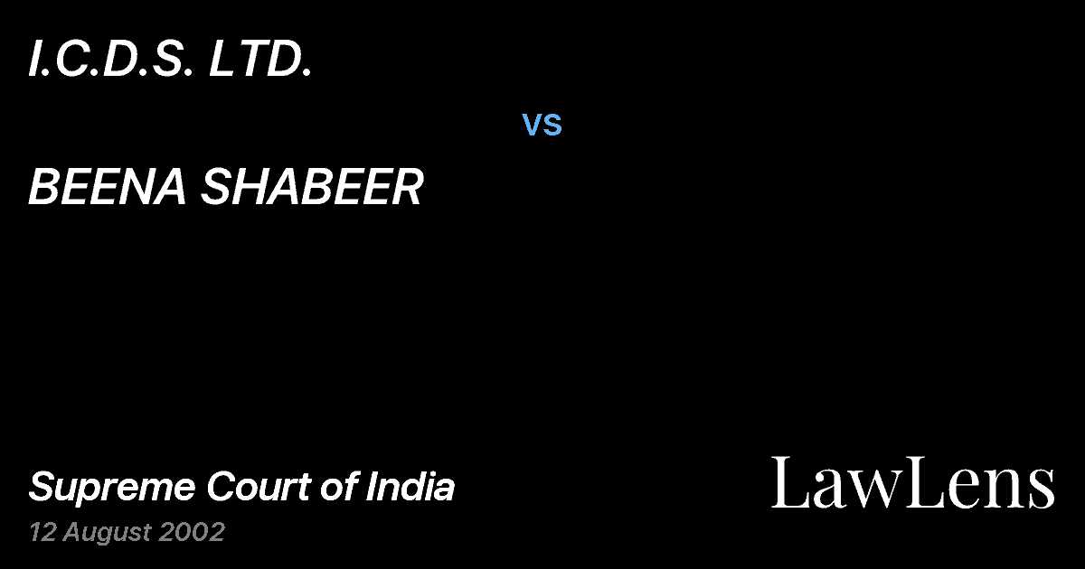 Preview image for I.C.D.S. LTD. vs. BEENA SHABEER