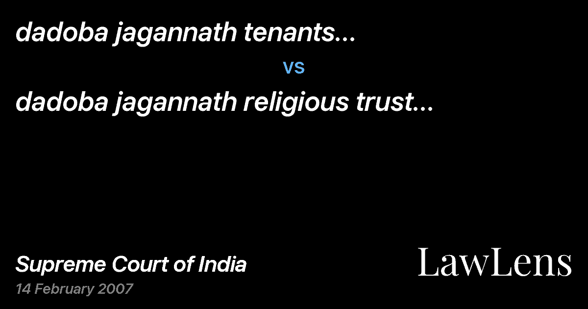 Preview image for dadoba jagannath tenants association and ors. vs. dadoba jagannath religious trust and ors.
