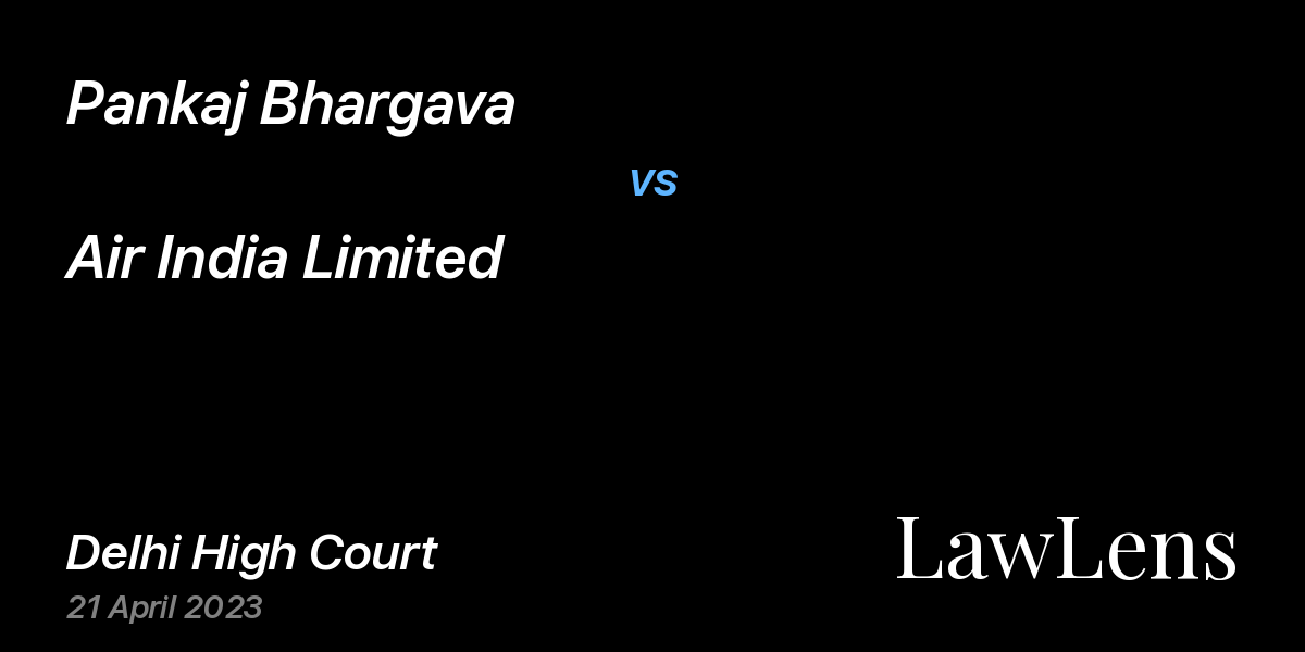 Preview image for Pankaj Bhargava vs. Air India Limited