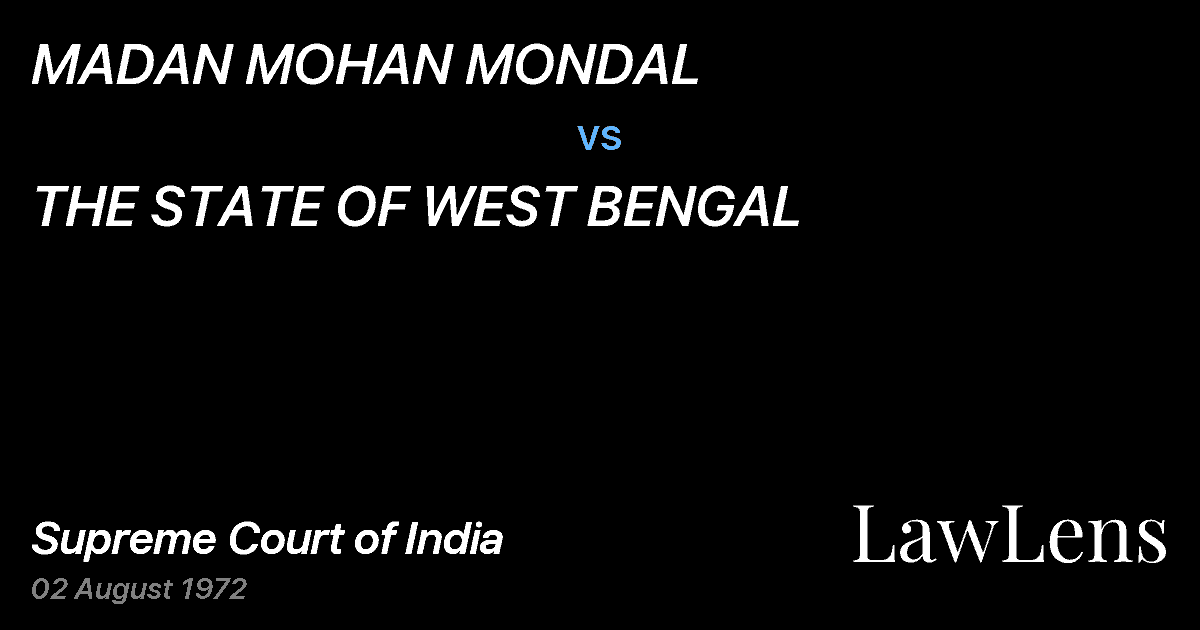 Preview image for MADAN MOHAN MONDAL vs. THE STATE OF WEST BENGAL