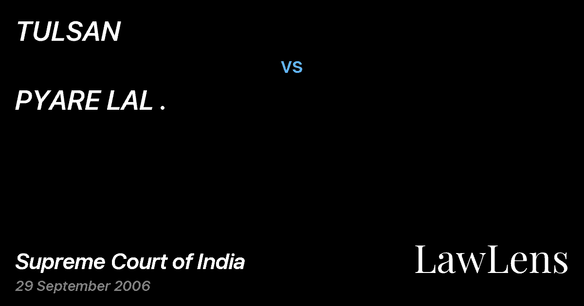 Preview image for TULSAN vs. PYARE LAL .