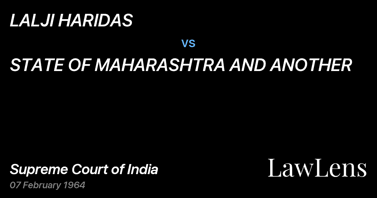 Preview image for LALJI HARIDAS vs. STATE OF MAHARASHTRA AND ANOTHER