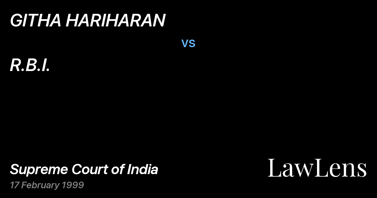 Preview image for GITHA HARIHARAN vs. R.B.I.