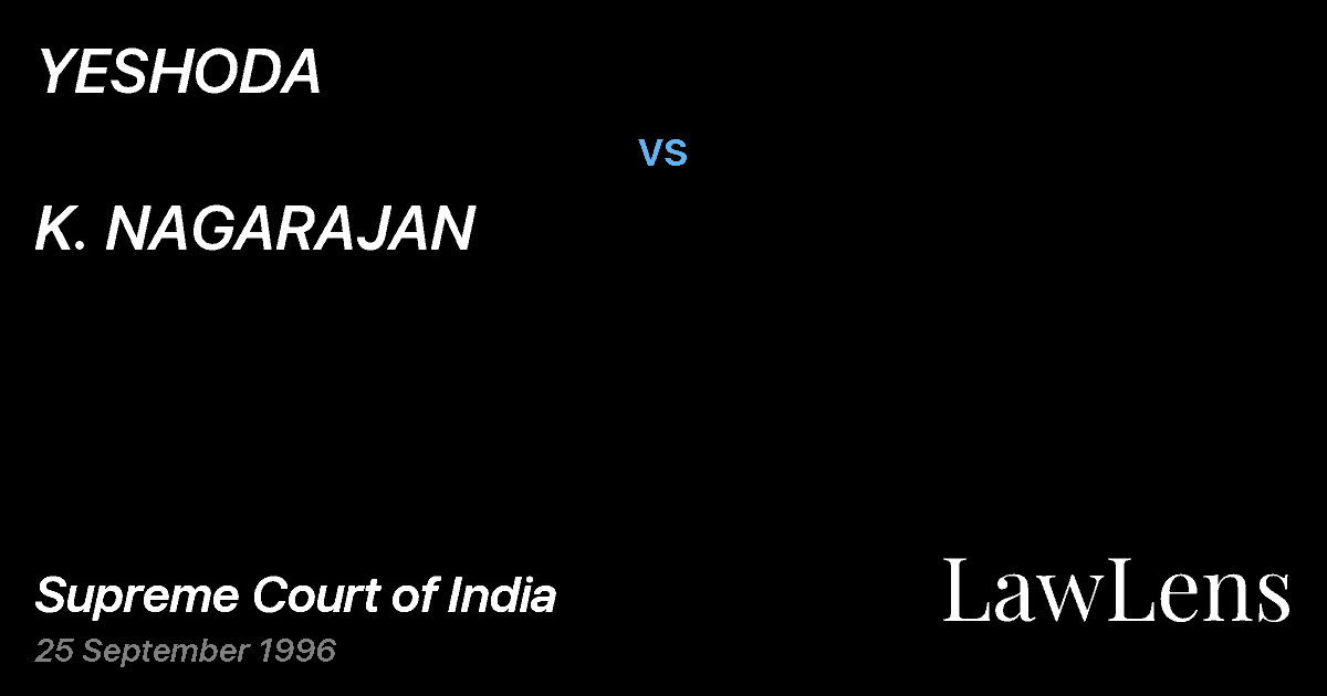 Preview image for YESHODA vs. K. NAGARAJAN