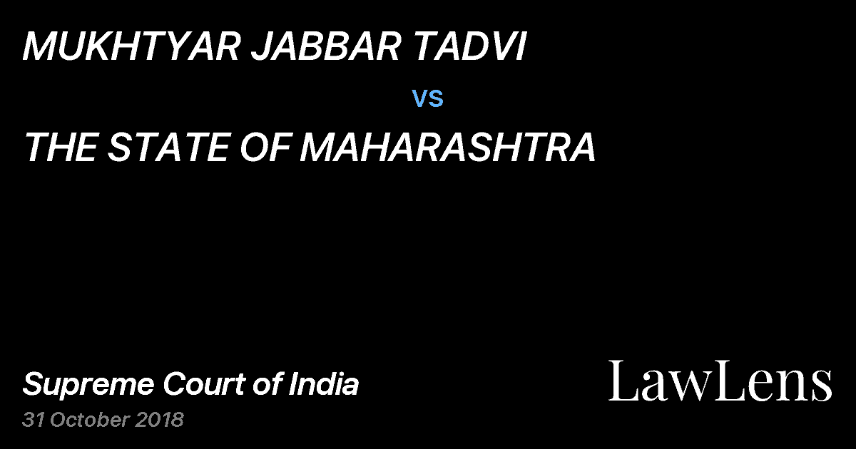 Preview image for MUKHTYAR JABBAR TADVI vs. THE STATE OF MAHARASHTRA