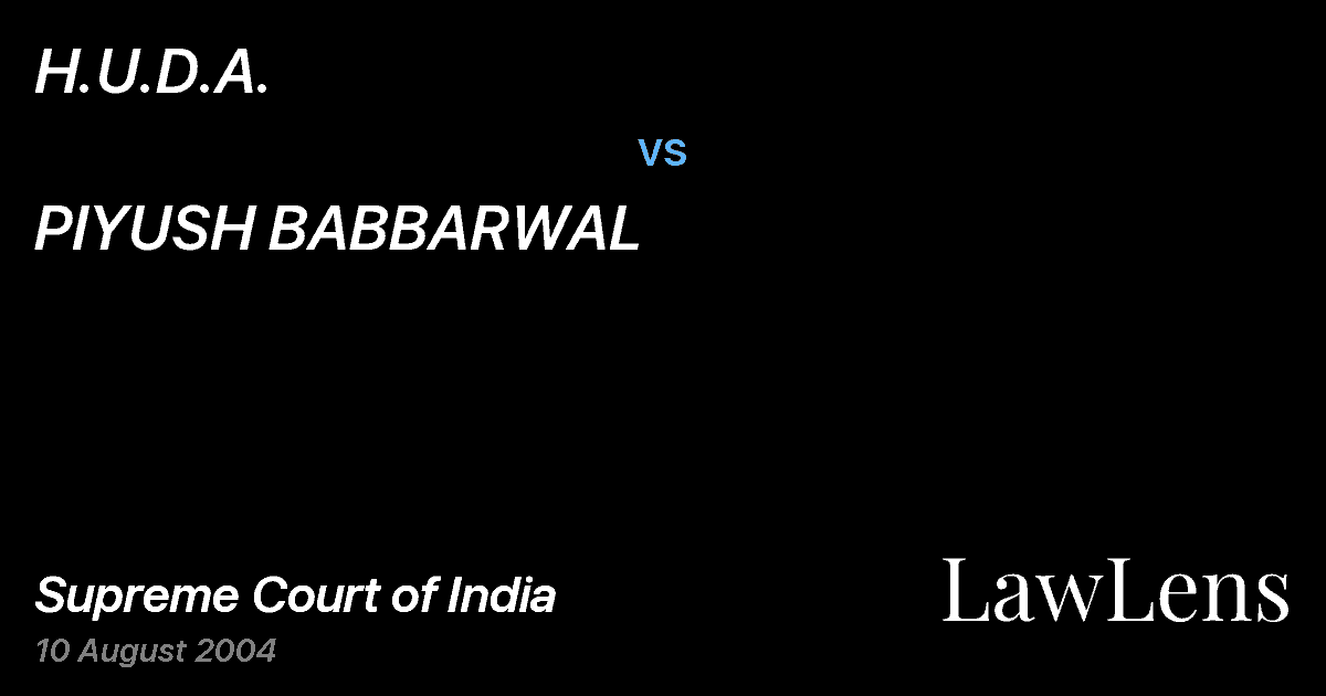Preview image for H.U.D.A. vs. PIYUSH BABBARWAL