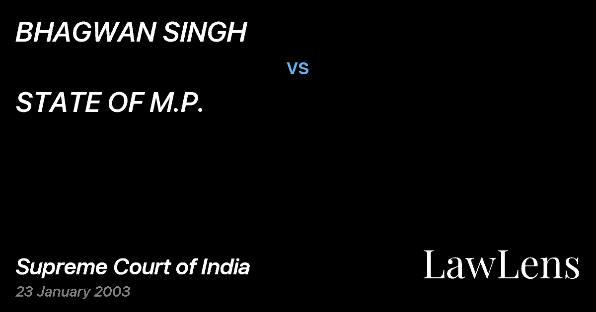 Preview image for BHAGWAN SINGH vs. STATE OF M.P.