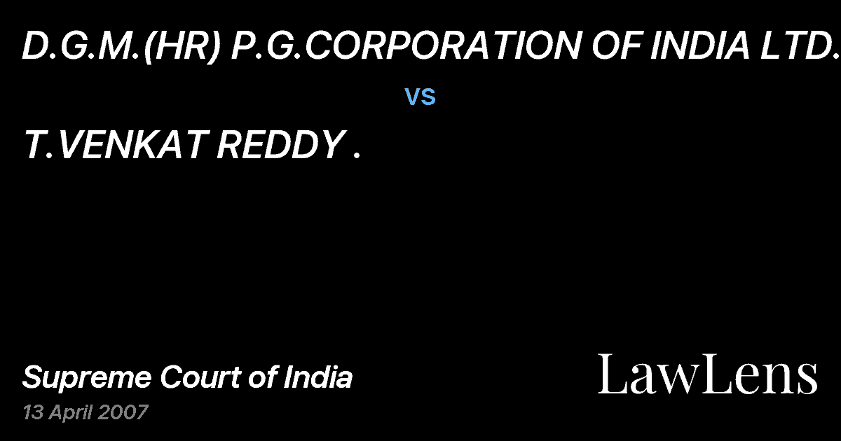 Preview image for D.G.M.(HR) P.G.CORPORATION OF INDIA LTD. vs. T.VENKAT REDDY .