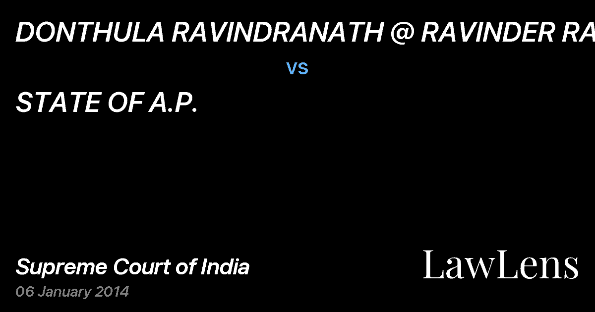 Preview image for DONTHULA RAVINDRANATH @ RAVINDER RAO vs. STATE OF A.P.