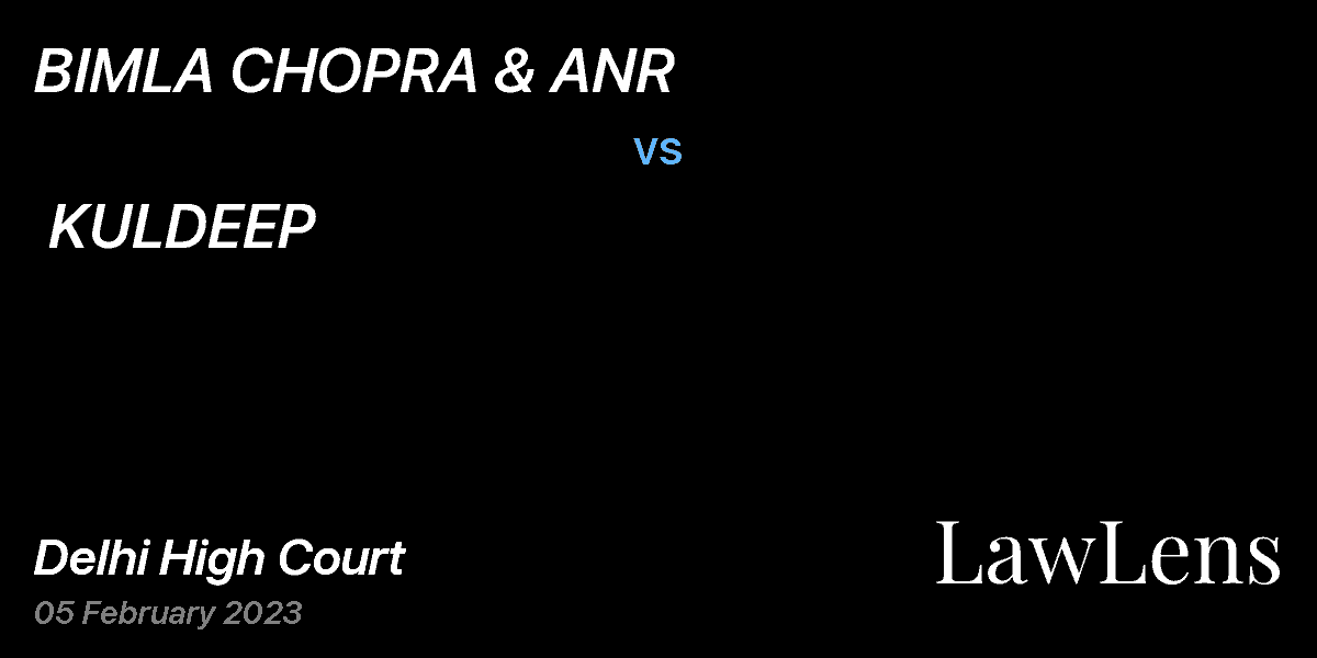 Preview image for BIMLA CHOPRA & ANR  vs.  KULDEEP