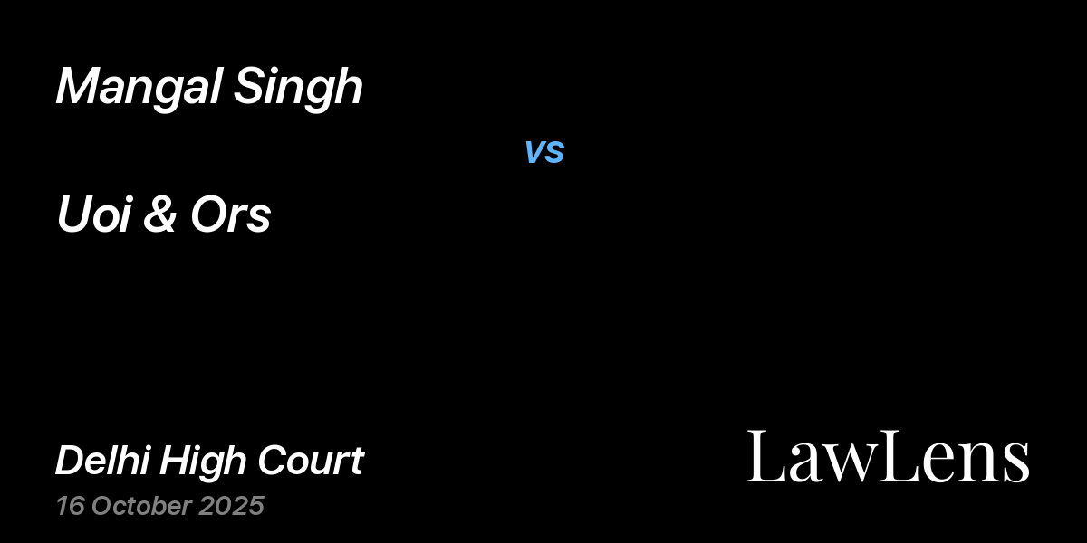 Preview image for Mangal Singh vs. Uoi & Ors