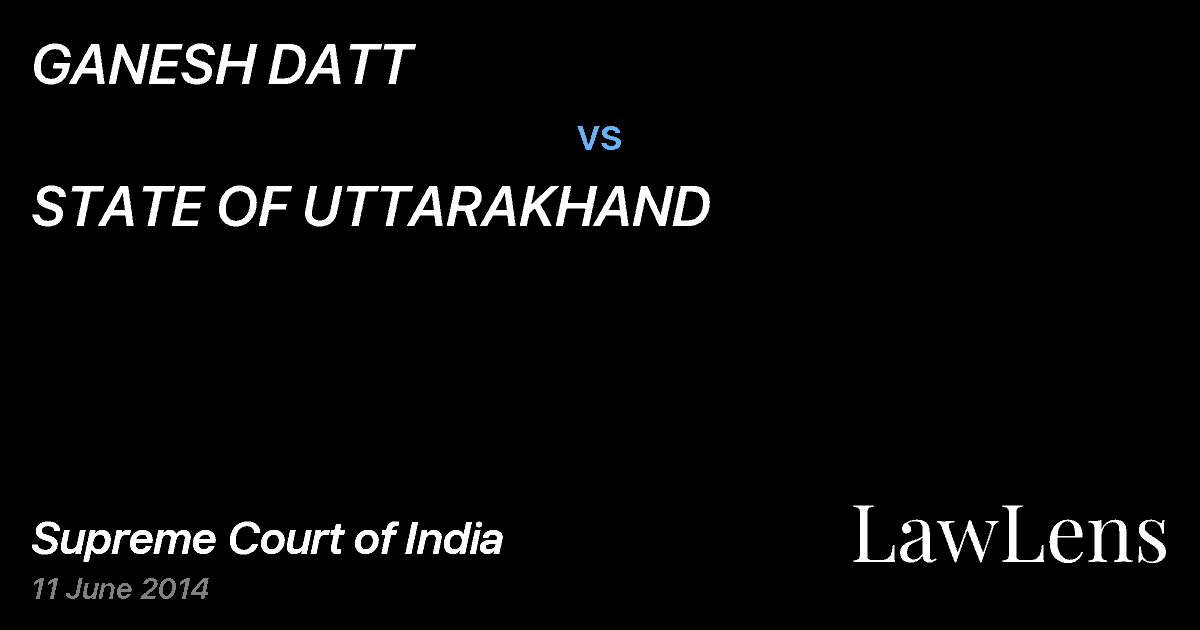 Preview image for GANESH DATT vs. STATE OF UTTARAKHAND