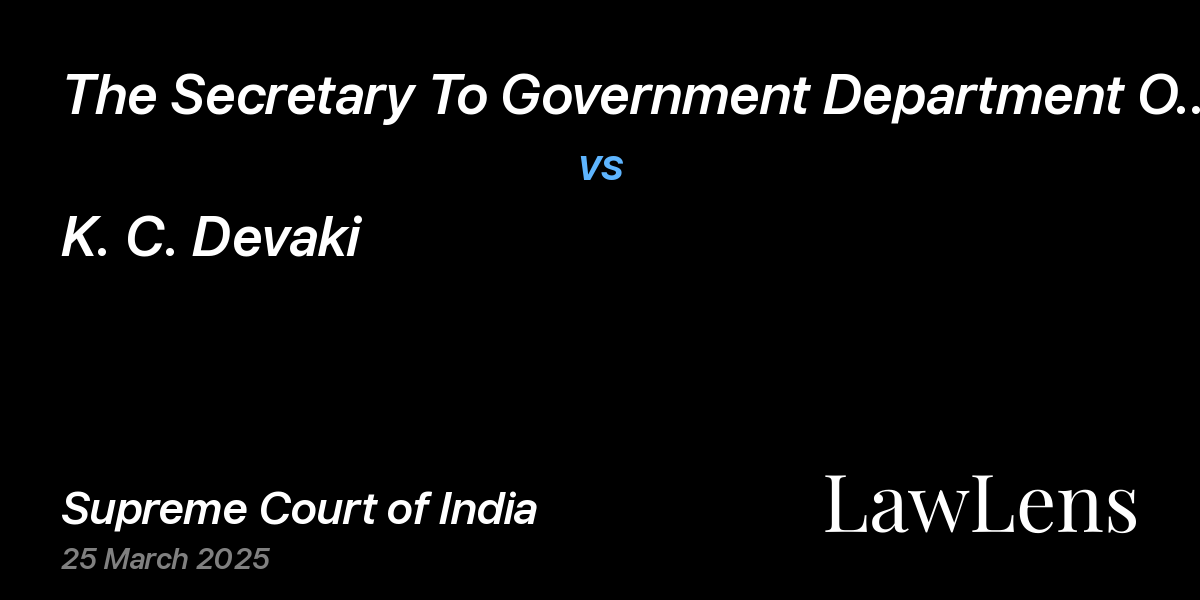 Preview image for The Secretary To Government Department Of Health And Family Welfare vs. K. C. Devaki