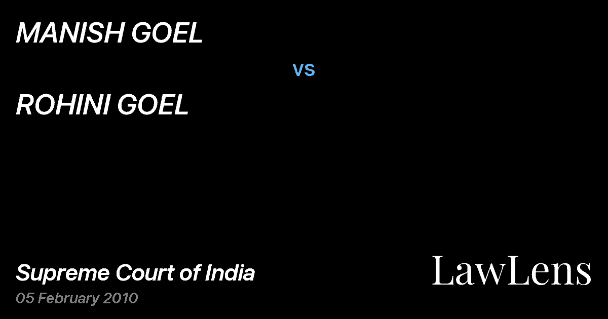 Preview image for MANISH GOEL vs. ROHINI GOEL