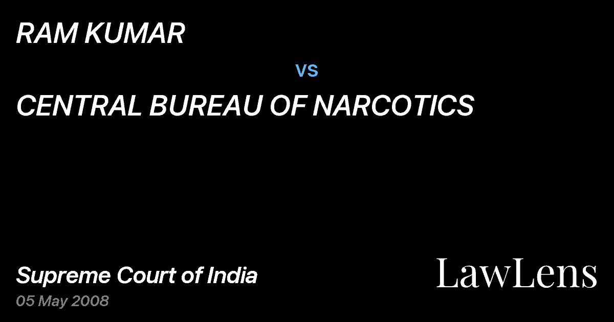 Preview image for RAM KUMAR vs. CENTRAL BUREAU OF NARCOTICS