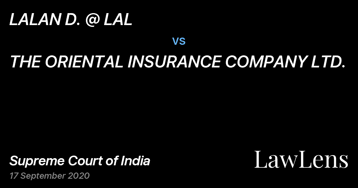 Preview image for LALAN D. @ LAL vs. THE ORIENTAL INSURANCE COMPANY LTD.