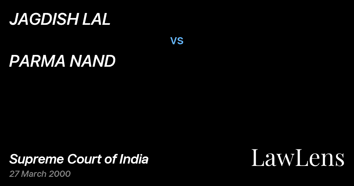 Preview image for JAGDISH LAL vs. PARMA NAND