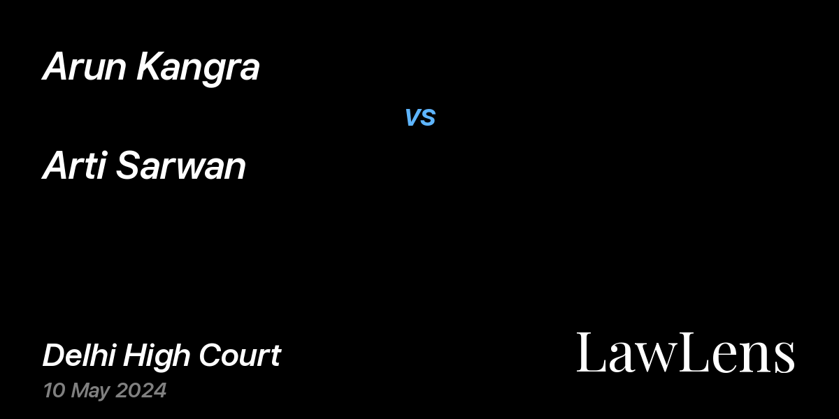 Preview image for Arun Kangra vs. Arti Sarwan