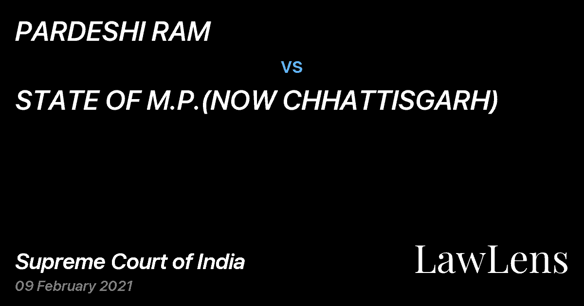 Preview image for PARDESHI RAM vs. STATE OF M.P.(NOW CHHATTISGARH)