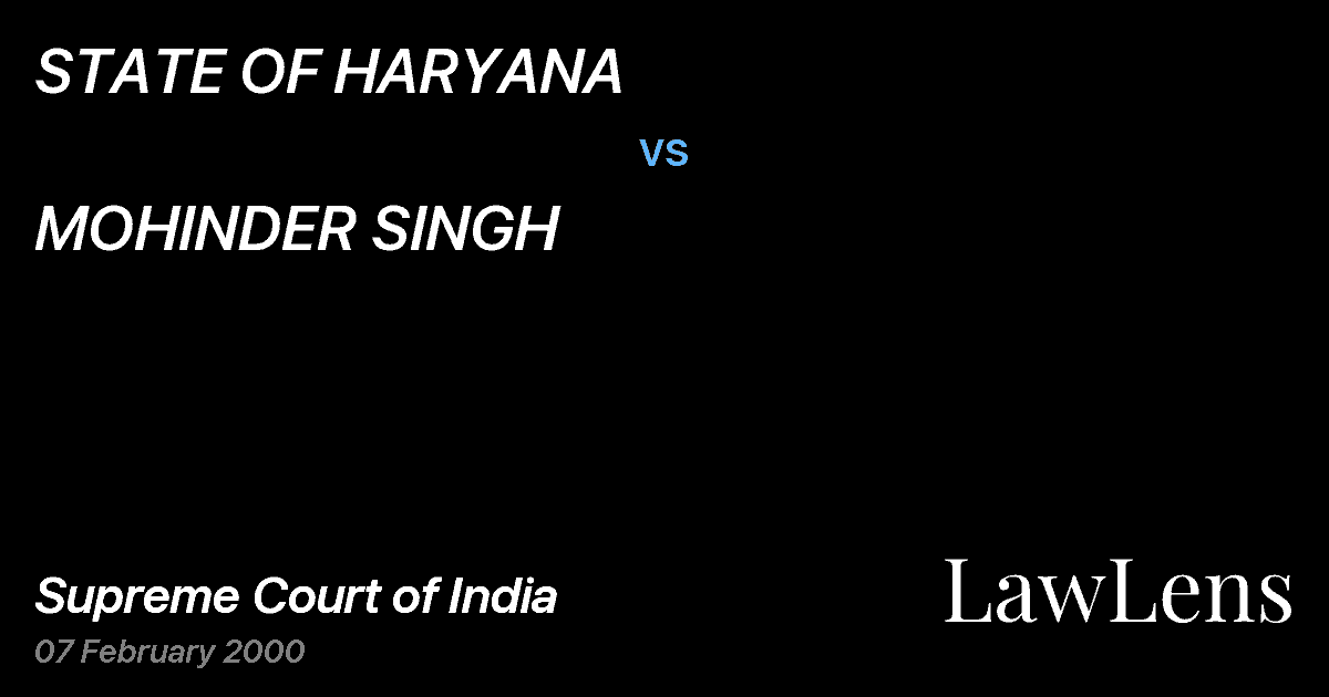 Preview image for STATE OF HARYANA vs. MOHINDER SINGH