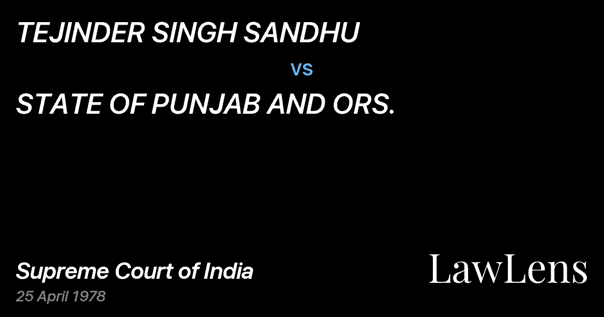 Preview image for TEJINDER SINGH SANDHU vs. STATE OF PUNJAB AND ORS.