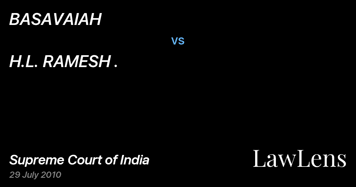 Preview image for BASAVAIAH vs. H.L. RAMESH .