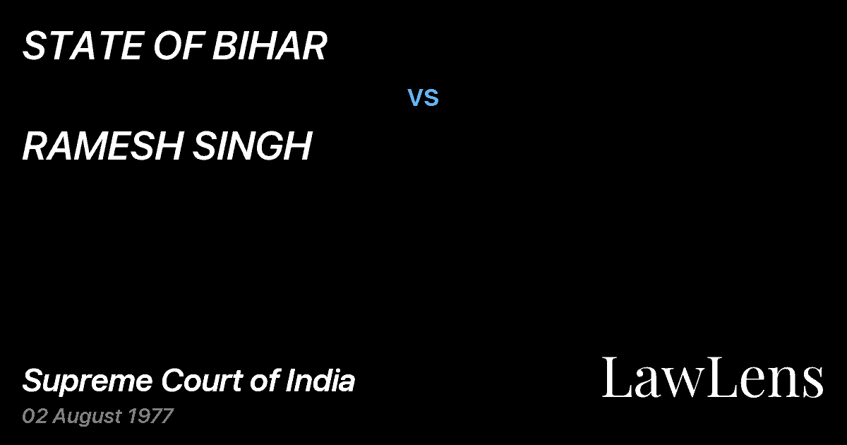 Preview image for STATE OF BIHAR vs. RAMESH SINGH