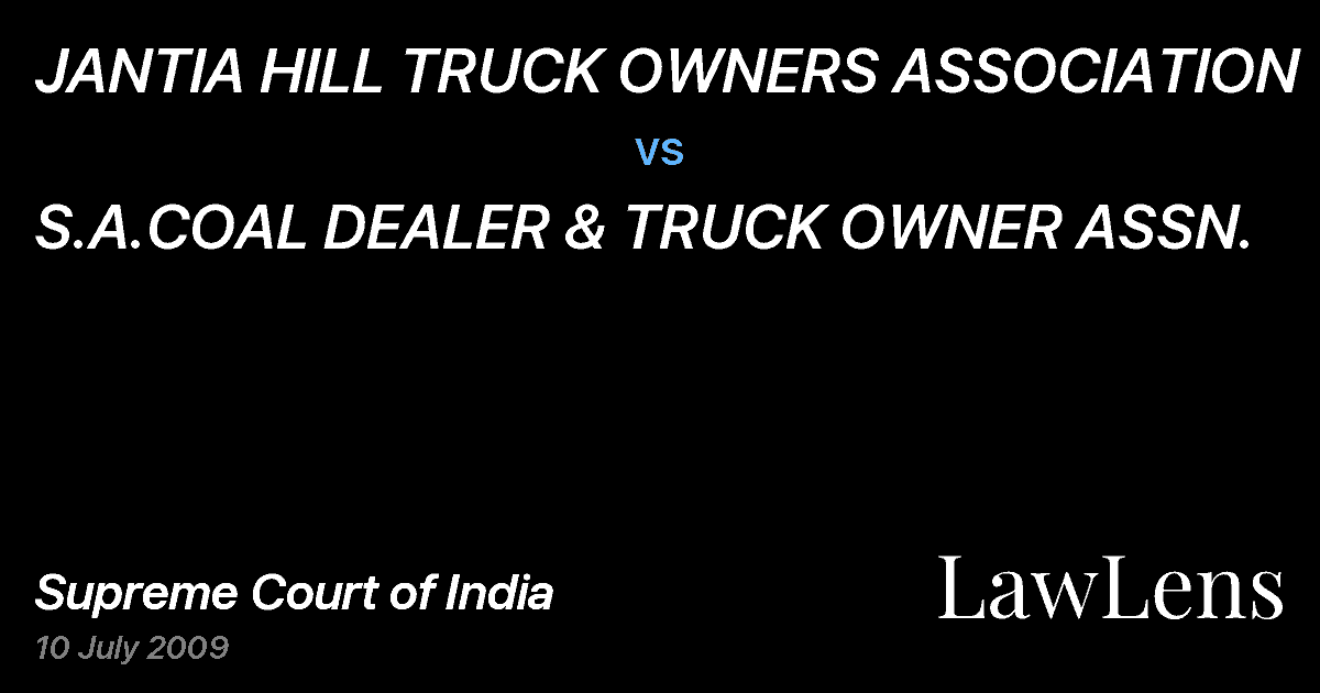 Preview image for JANTIA HILL TRUCK OWNERS ASSOCIATION vs. S.A.COAL DEALER & TRUCK OWNER ASSN.