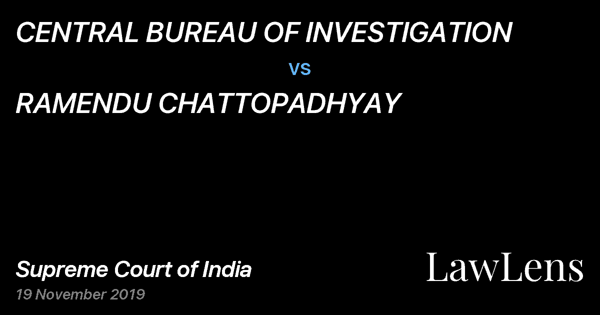 Preview image for CENTRAL BUREAU OF INVESTIGATION vs. RAMENDU CHATTOPADHYAY