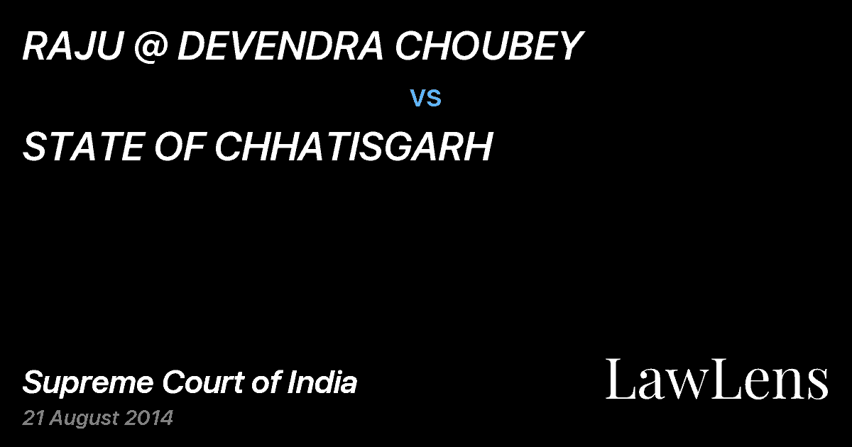 Preview image for RAJU @ DEVENDRA CHOUBEY vs. STATE OF CHHATISGARH