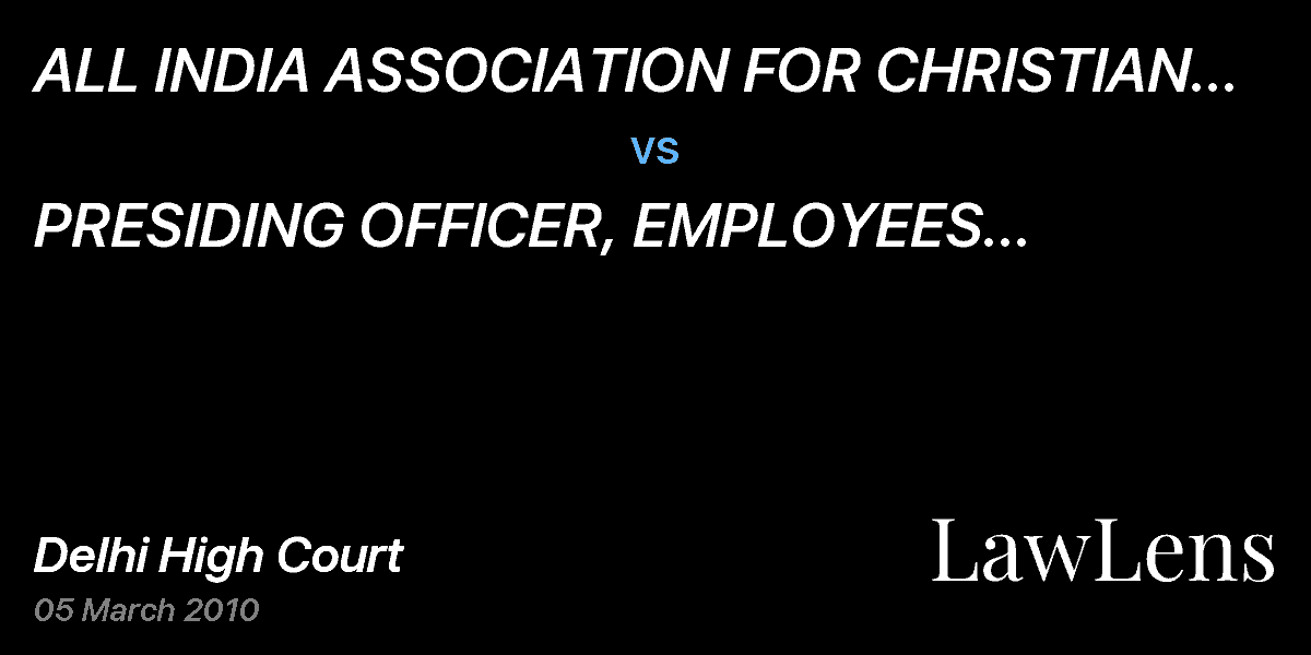 Preview image for ALL INDIA ASSOCIATION FOR CHRISTIAN HIGHER EDUCATION                           vs.  PRESIDING OFFICER, EMPLOYEES PROVIDENT FUND APPELLATE TRIBUNAL & ANR