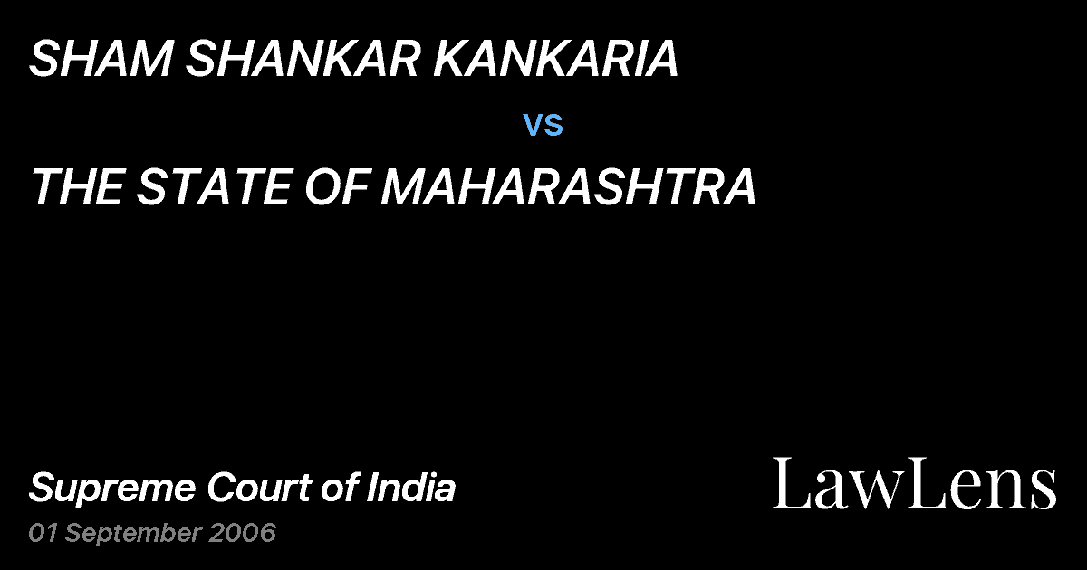 Preview image for SHAM SHANKAR KANKARIA vs. THE STATE OF MAHARASHTRA