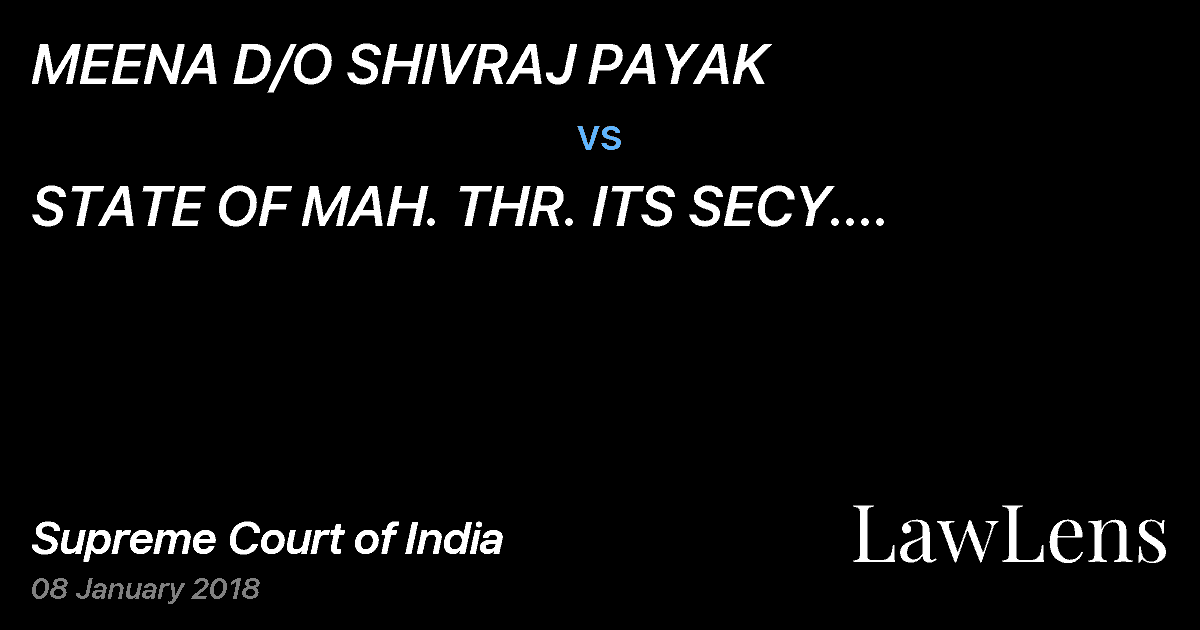 Preview image for MEENA D/O SHIVRAJ PAYAK  vs.  STATE OF MAH. THR. ITS SECY. TRIBAL WELFARE DEPTT. AND OTHS