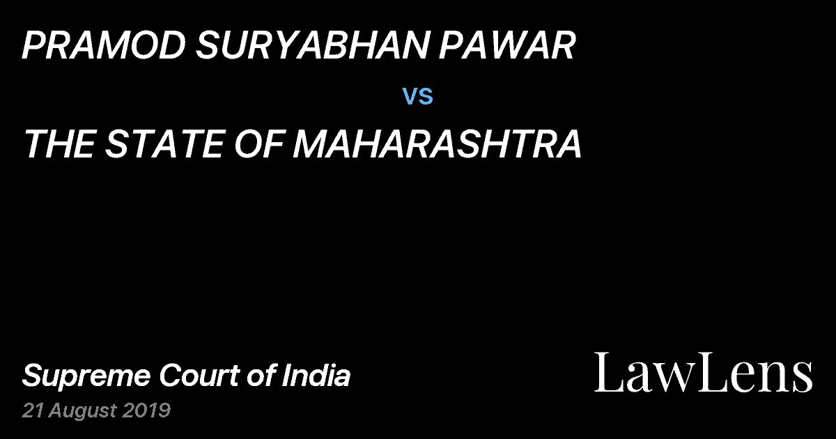 Preview image for PRAMOD SURYABHAN PAWAR vs. THE STATE OF MAHARASHTRA