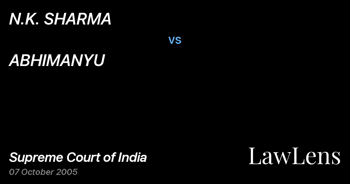 Preview image for N.K. SHARMA vs. ABHIMANYU
