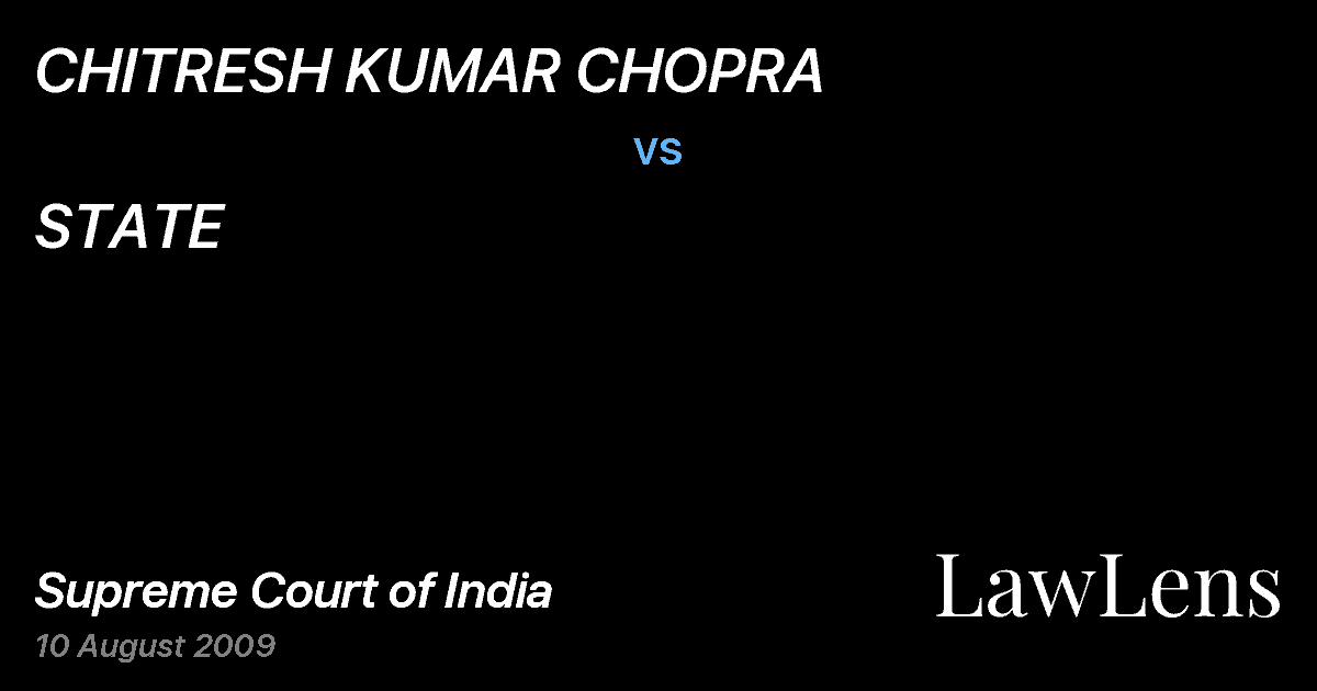Preview image for CHITRESH KUMAR CHOPRA vs. STATE