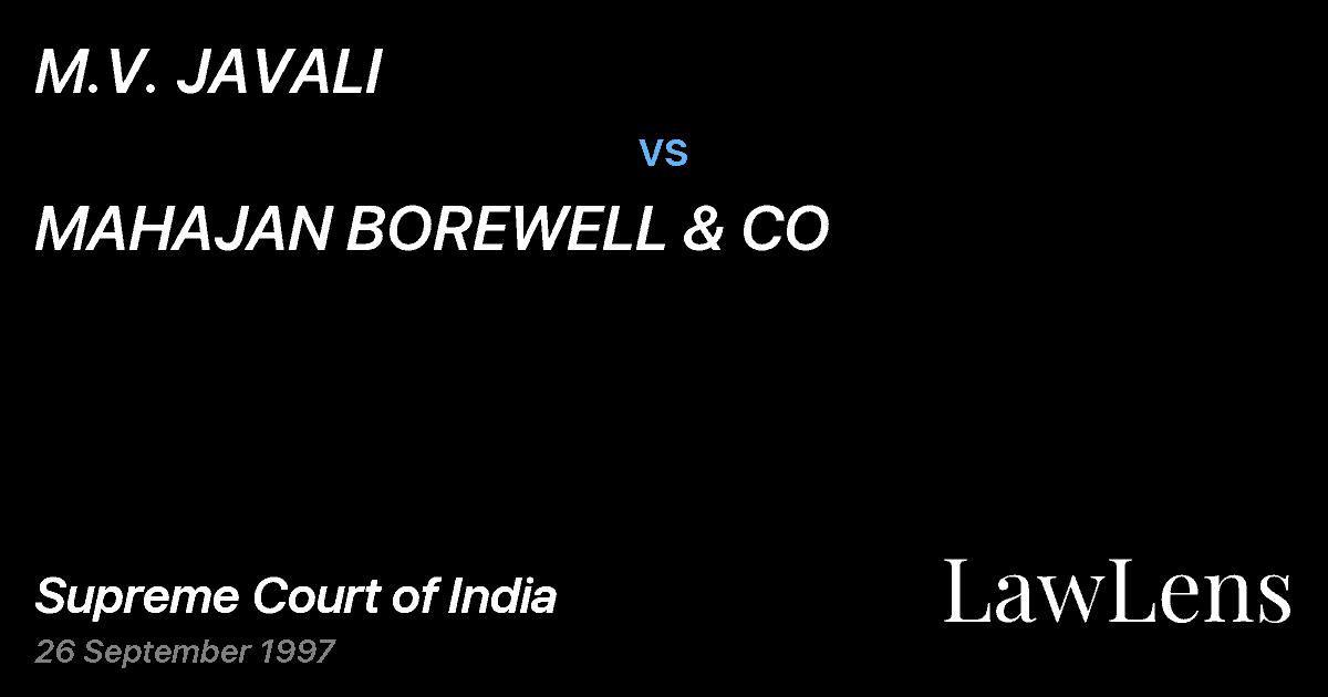 Preview image for M.V. JAVALI vs. MAHAJAN BOREWELL & CO