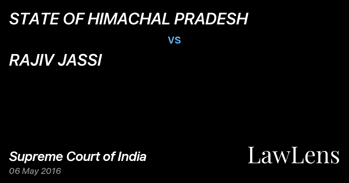 Preview image for STATE OF HIMACHAL PRADESH vs. RAJIV JASSI