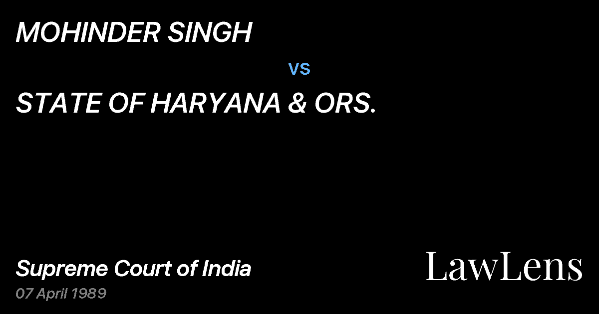 Preview image for MOHINDER SINGH vs. STATE OF HARYANA & ORS.
