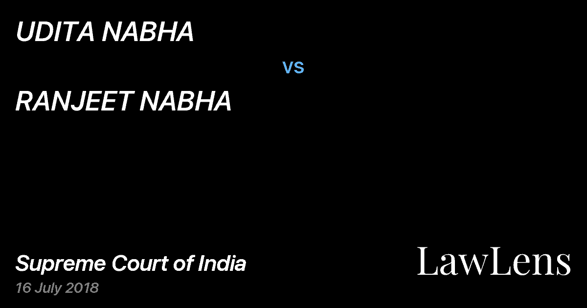 Preview image for UDITA NABHA vs. RANJEET NABHA