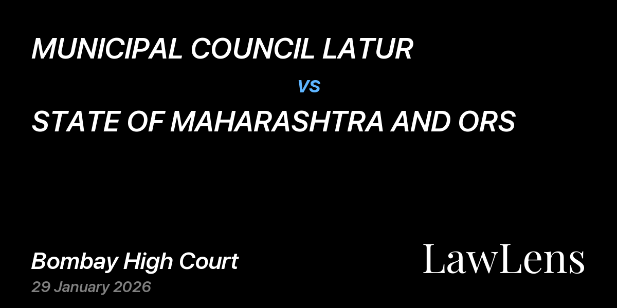 Preview image for MUNICIPAL COUNCIL LATUR vs. STATE OF MAHARASHTRA AND ORS