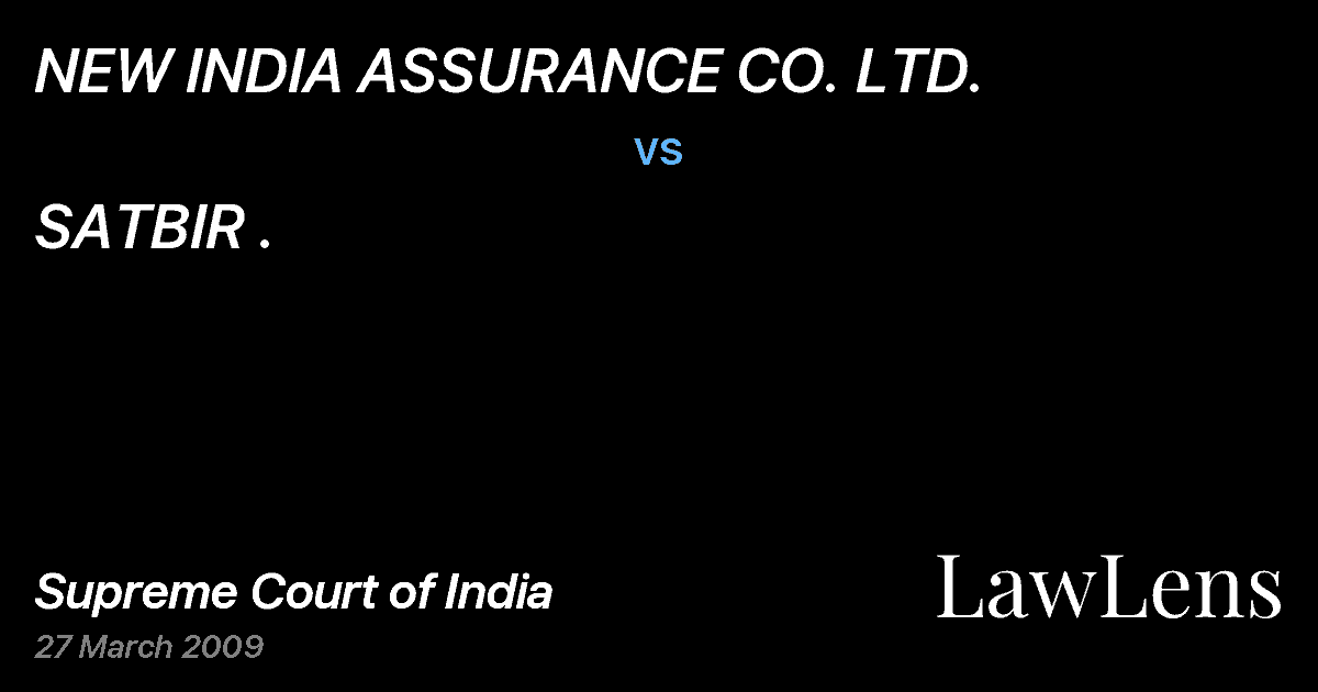 Preview image for NEW INDIA ASSURANCE CO. LTD. vs. SATBIR .